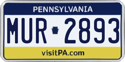PA license plate MUR2893