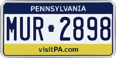 PA license plate MUR2898