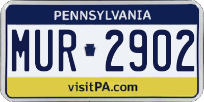 PA license plate MUR2902