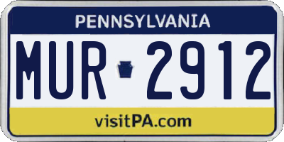 PA license plate MUR2912