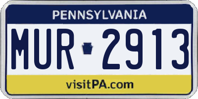 PA license plate MUR2913