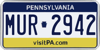PA license plate MUR2942