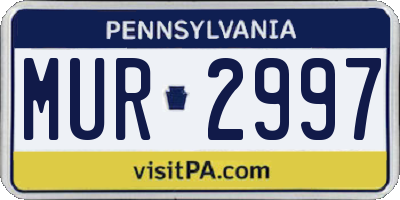 PA license plate MUR2997