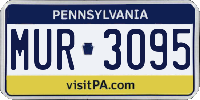 PA license plate MUR3095