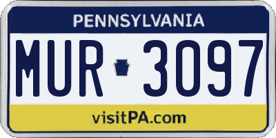 PA license plate MUR3097