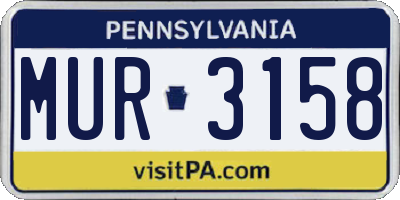 PA license plate MUR3158