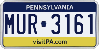 PA license plate MUR3161