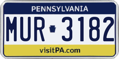 PA license plate MUR3182