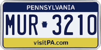PA license plate MUR3210
