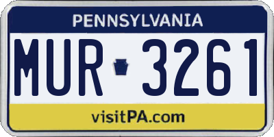 PA license plate MUR3261
