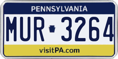 PA license plate MUR3264