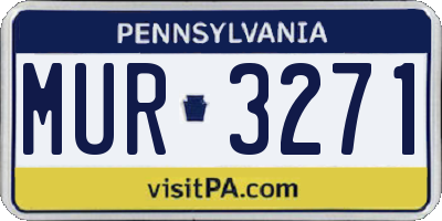 PA license plate MUR3271