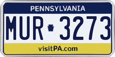 PA license plate MUR3273