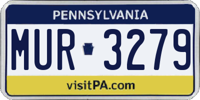 PA license plate MUR3279