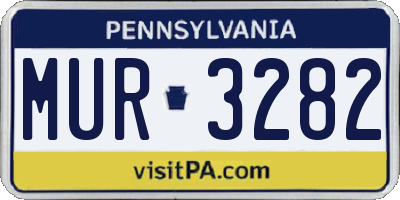 PA license plate MUR3282
