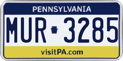 PA license plate MUR3285