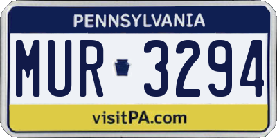 PA license plate MUR3294