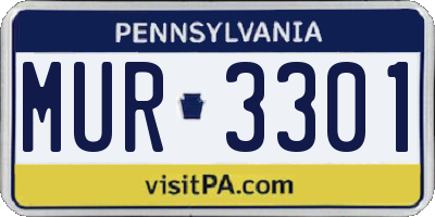 PA license plate MUR3301