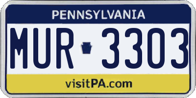 PA license plate MUR3303