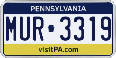 PA license plate MUR3319
