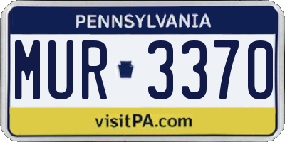 PA license plate MUR3370