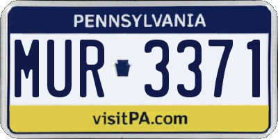 PA license plate MUR3371
