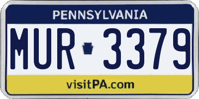 PA license plate MUR3379