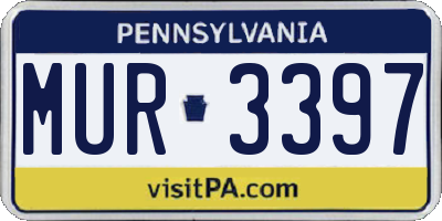 PA license plate MUR3397
