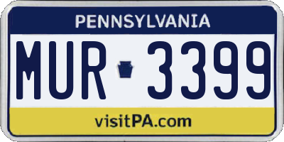 PA license plate MUR3399