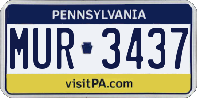 PA license plate MUR3437