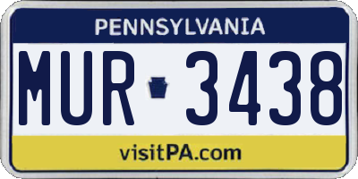 PA license plate MUR3438