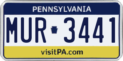 PA license plate MUR3441