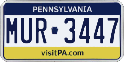 PA license plate MUR3447