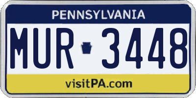 PA license plate MUR3448
