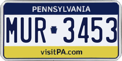 PA license plate MUR3453