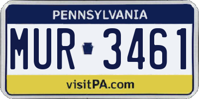 PA license plate MUR3461