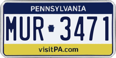 PA license plate MUR3471