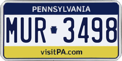 PA license plate MUR3498