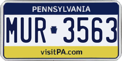 PA license plate MUR3563