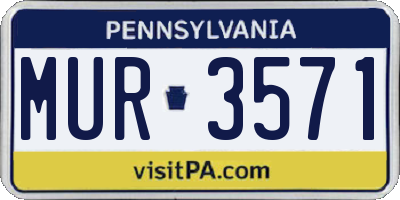PA license plate MUR3571