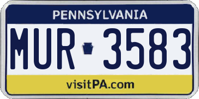 PA license plate MUR3583