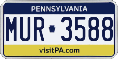PA license plate MUR3588