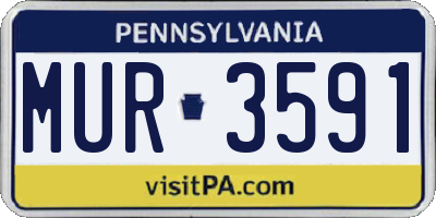 PA license plate MUR3591