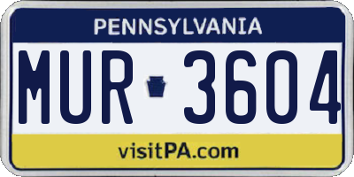 PA license plate MUR3604