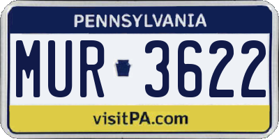 PA license plate MUR3622