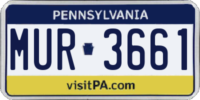PA license plate MUR3661