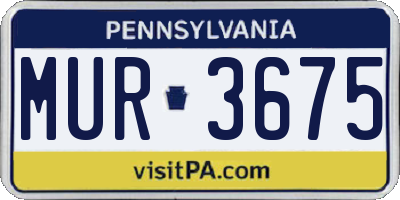 PA license plate MUR3675