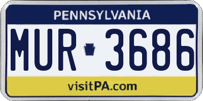 PA license plate MUR3686