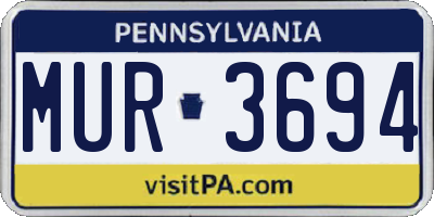PA license plate MUR3694
