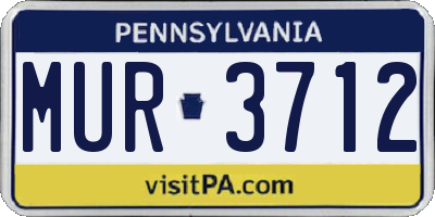 PA license plate MUR3712